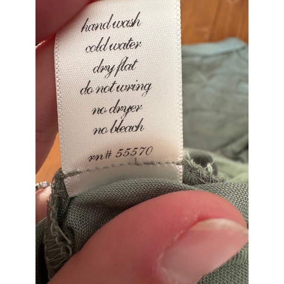 Francescas Alysa Olive Green Button Front Shirt Dress with Belt Size Small - Picture 9 of 10